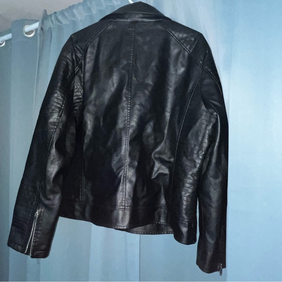 Black Faux Leather Jacket URBEST 3XL - Picture 5 of 9